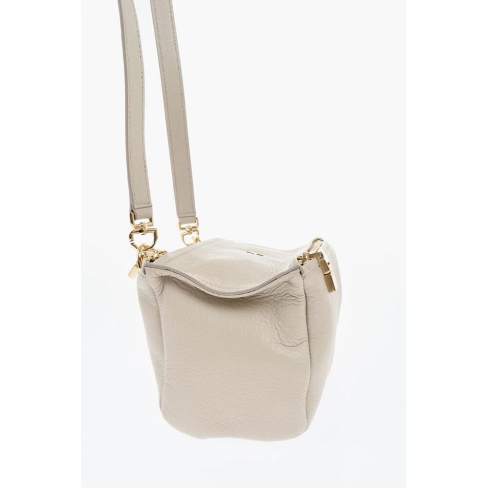 Hammered Leather Shoulder Bag PANDORA with Gold-Effect Logo - Picture 4 of 5